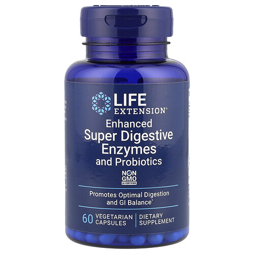 Life Extension エンハンスド スーパー ディジェスティブ エンザイムス アンド プロバイオティクス ベジタリアンカプセル60粒