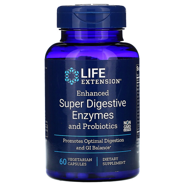 Life Extension, Enhanced Super Digestive Enzymes and Probiotics, 60