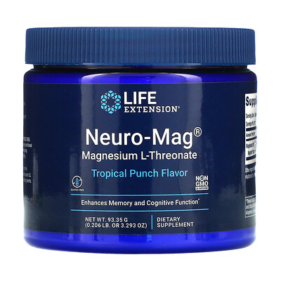 

Life Extension Neuro-Mag, магний L-треонат, вкус тропического пунша, 93,35 г (3,293 унции)