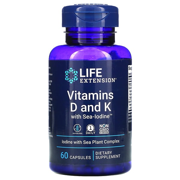 Vitamins D and K with Sea-Iodine, 60 Capsules