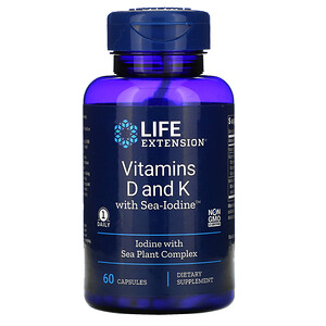 Отзывы о Лайф Экстэншн, Vitamins D and K with Sea-Iodine, 125 mcg (5,000 IU), 60 Capsules