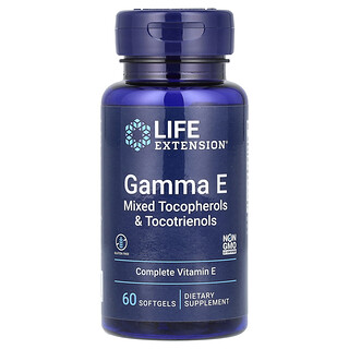 Life Extension, Gamma E, blandade tokoferoler och tokotrienoler, 60 kapslar