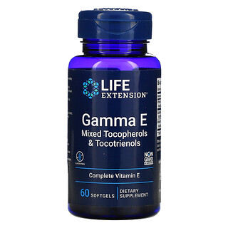 Life Extension, Gamma E, Tocophérols et tocotriénols mixtes, 60 capsules à enveloppe molle