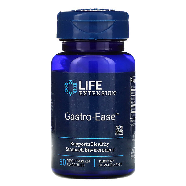 Life Extension, Gastro-Ease（ガストロイーズ）、植物性カプセル60粒 - iHerb