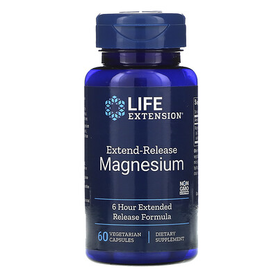 Life Extension Длительное Выделение Магния, 30 Растительных капсул