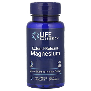 Life Extension‏, מגנזיום, שחרור מושהה, 60 כמוסות צמחיות (250 מ"ג לכמוסה)