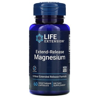 Life Extension, Длительное Выделение Магния, 30 Растительных капсул