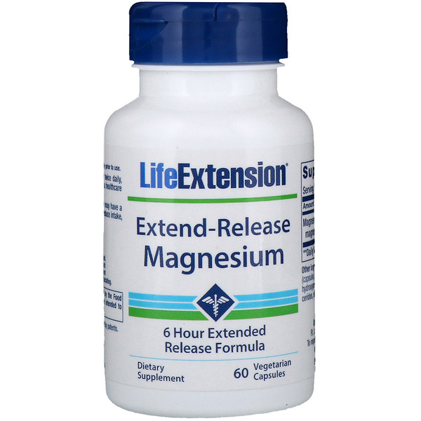 Life Extension, Magnesium, verzögerter Wirkstofffreisetzung, 60 vegetarische Kapseln