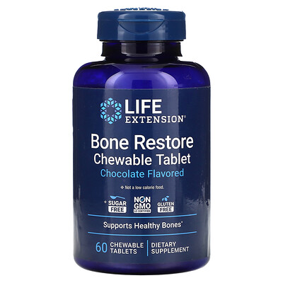 Product Image for Life Extension, Bone Restore, Chocolate, 60 Chewable Tablets