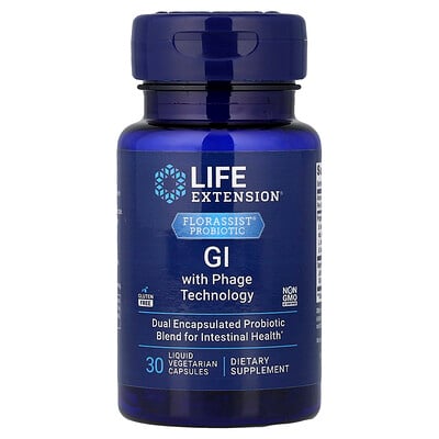 Product Image for Life Extension, Florassist Probiotic, GI with Phage Technology, 30 Liquid Vegetarian Capsules