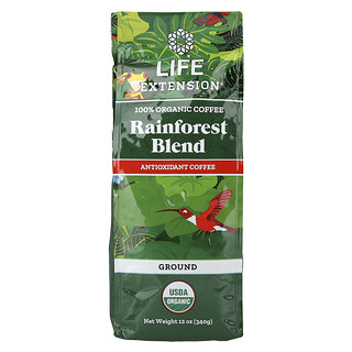 Life Extension, 100% caffè biologico, miscela Rainforest, macinato, 340 g
