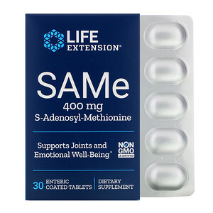 Отзывы о Лайф Экстэншн, SAMe, S-Adenosyl-Methionine, 400 mg, 30 Enteric Coated Tablets