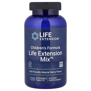 Life Extension, Fórmula para niños, Life Extension Mix™, Baya natural, 120 comprimidos masticables