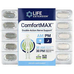 ComfortMAX™, для підтримки нервової системи подвійної дії, для раннього й вечораного прийому, 60 вегетаріанських таблеток