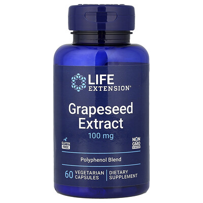 Life Extension, Extracto de semilla de uva, 60 cápsulas vegetales