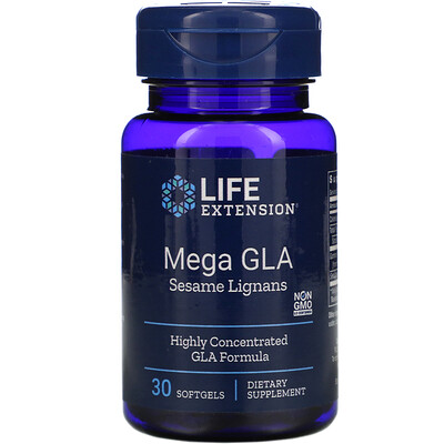 Life Extension Mega GLA Sesame Lignans, 30 Softgels