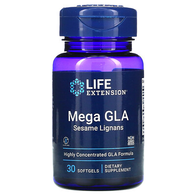 

Life Extension Mega GLA, добавка с ГЛК и кунжутными лигнанами, 30 мягких таблеток