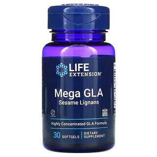 Life Extension, Mega GLA 芝麻准木質素，30 粒軟膠囊