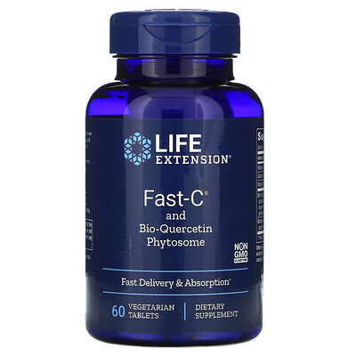 Life Extension Fast-C с фитосомами биокверцетина, 60 вегетарианских таблеток