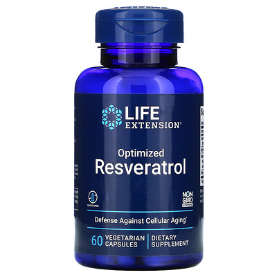 Life Extension Оптимизированный ресвератрол, 60 вегетарианских капсул