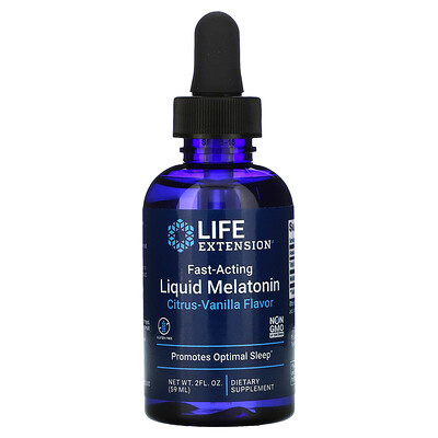 Life Extension Fast-Acting Liquid Melatonin Citrus-Vanilla 2 fl oz (59 ml)