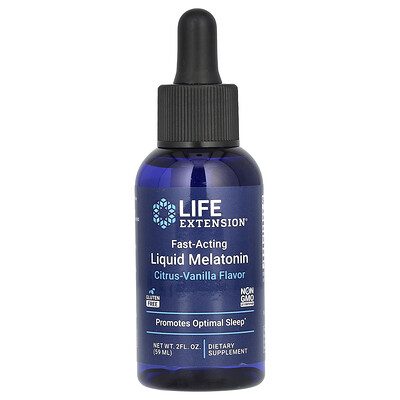 Life Extension FastActing Liquid Melatonin CitrusVanilla 2 fl oz 59 ml
