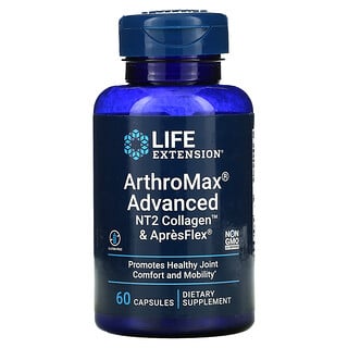 Life Extension, ArthroMax Advanced, усовершенствованный состав, NT2 Collagen и ApresFlex, 60 капсул