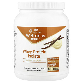 Life Extension, Wellness Code®, Aislado de proteína de suero de leche, Vainilla, 403 g (0,89 lb)