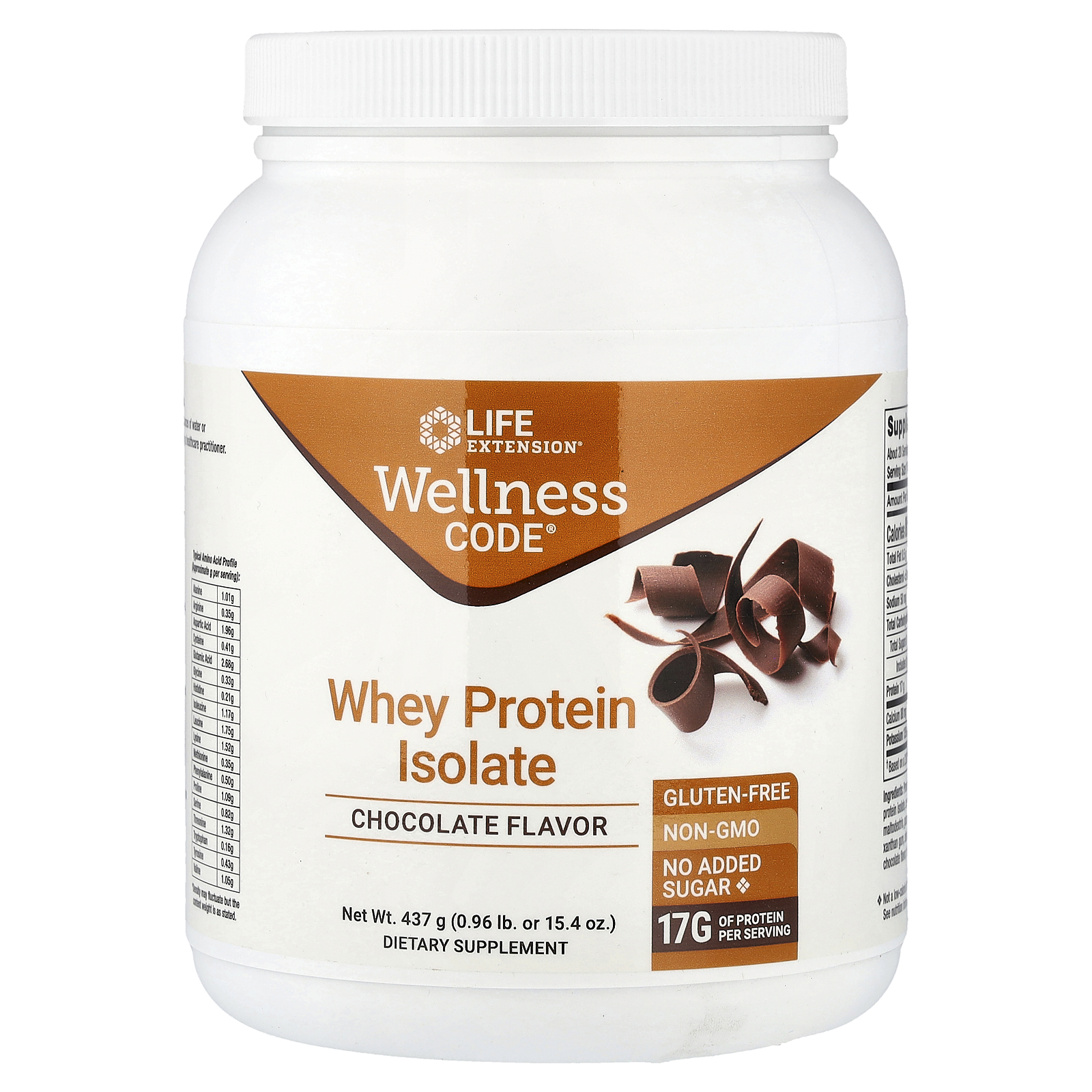 Life Extension (라이프익스텐션), Wellness Code®, 분리유청단백질, 초콜릿 맛, 437g(0.96lb) (판매가 중단된 상품)