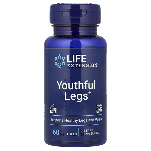 Life Extension, Youthful Legs, jugendliche Beine, 60 Weichkapseln (250 mg pro Weichkapsel)
