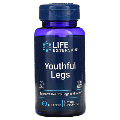 

Life Extension Youthful Legs, добавка для здоровья ног, 60 мягких таблеток