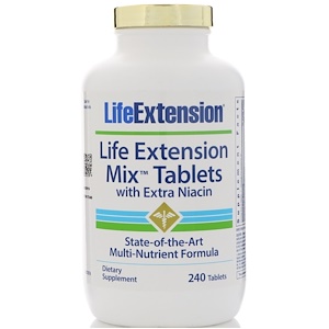Life Extension, Смешанные таблетки с экстра ниацином, 240 таблеток