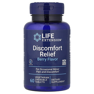 Life Extension, Sollievo dal malessere, frutti di bosco, 60 compresse masticabili vegetariane