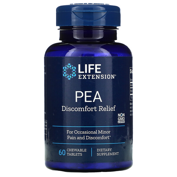 Life Extension‏, PEA Discomfort Relief, להקלה על תחושת אי-נוחות, 60 טבליות ללעיסה