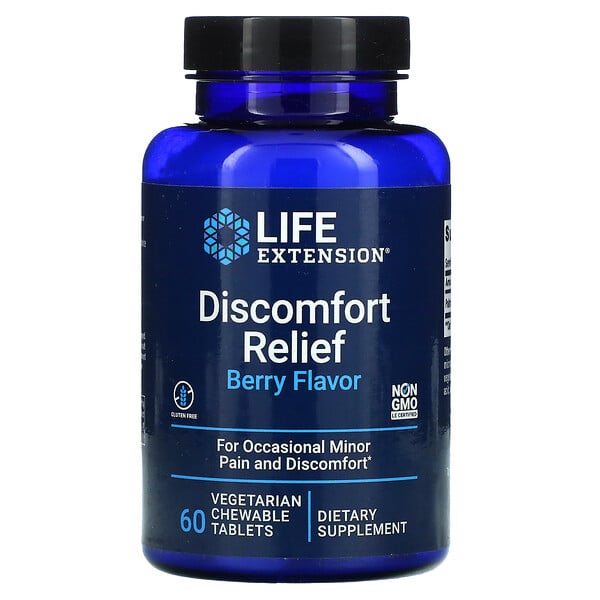 Life Extension, Discomfort Relief, Berry, 60 Vegetarian Chewable Tablets