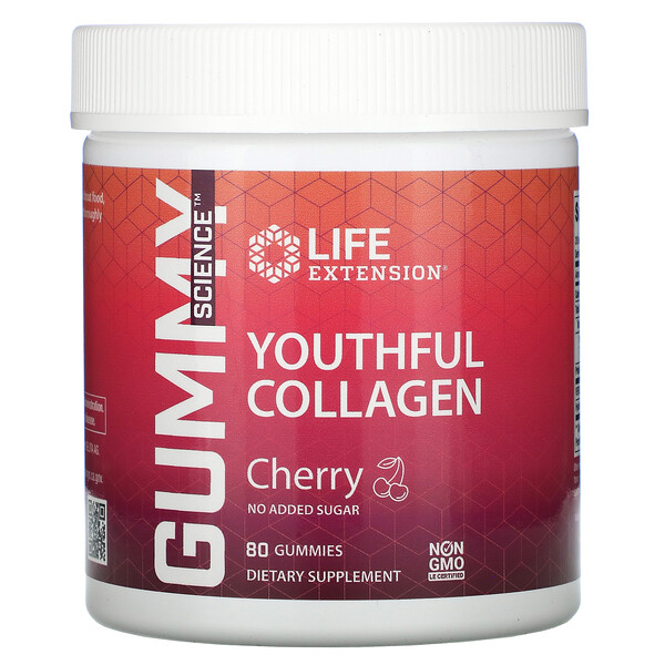 Life Extension, Youthful Collagen, Kirsche, 80 Fruchtgummis