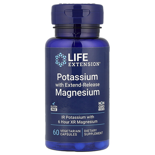 Life Extension ポタシウム ウィズ エクステンド-リリース マグネシウム ベジタリアンカプセル60粒