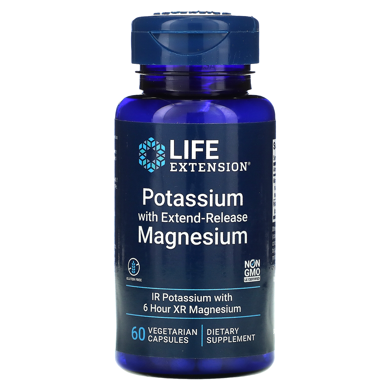 Life Extension 持続放出マグネシウム配合カリウム 植物性カプセル60錠 Iherb