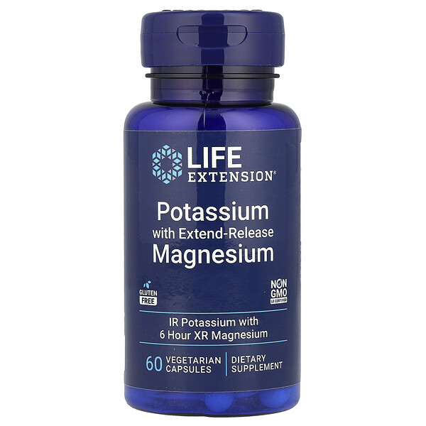 Life Extension Potassium with Extend-Release Magnesium, 60 Vegetarian Capsules
