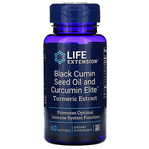 Лайф Экстэншн, Black Cumin Seed Oil and Curcumin Elite Turmeric Extract, 60 Softgels отзывы