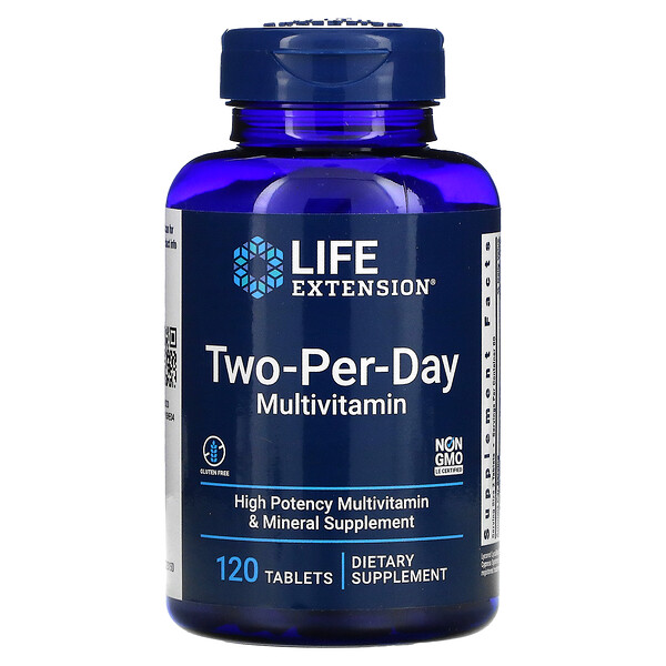 Life Extension, Мультивитамины два раза в день, 120 таблеток