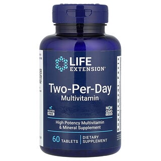 Life Extension, Suplemento multivitamínico de dos comprimidos por día, 60 comprimidos