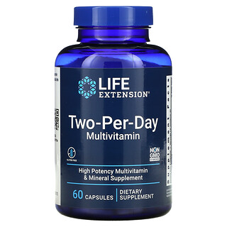 Life Extension, мультивитамины для приема два раза в день, 60 капсул