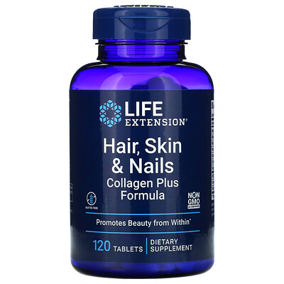 Life Extension Средство с коллагеном для поддержания здоровья волос, кожи и ногтей, 120 таблеток