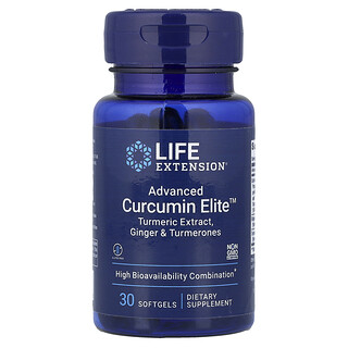 Life Extension, Advanced Curcumin Elite™, gurkmejaextrakt, ingefära och turmeroner, 30 softgels