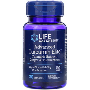 Лайф Экстэншн, Advanced Curcumin Elite, Turmeric Extract, Ginger & Turmerones, 30 Softgels отзывы покупателей