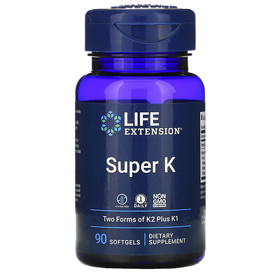Life Extension Продукт «Super K», 90 мягких желатиновых капсул