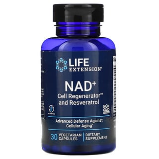 Life Extension, NAD+ Cell Regenerator 및 레스베라트롤, 베지 캡슐 30정