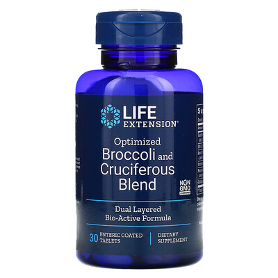 Life Extension Оптимизированная смесь брокколи и крестоцветных, 30 таблеток, покрытых кишечнорастворимой оболочкой
