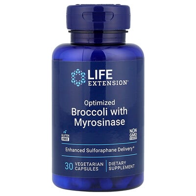 Life Extension, Brócoli optimizado con mirosinasa, 30 cápsulas vegetales
